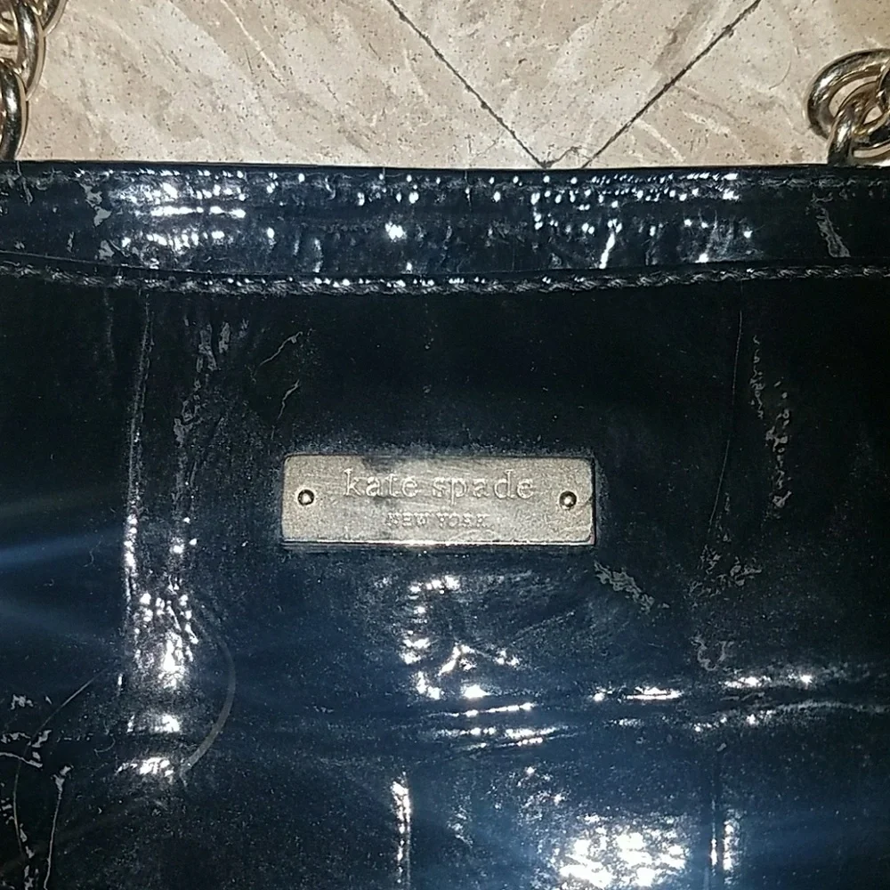 Kate Spade black purse with chain‎ handles